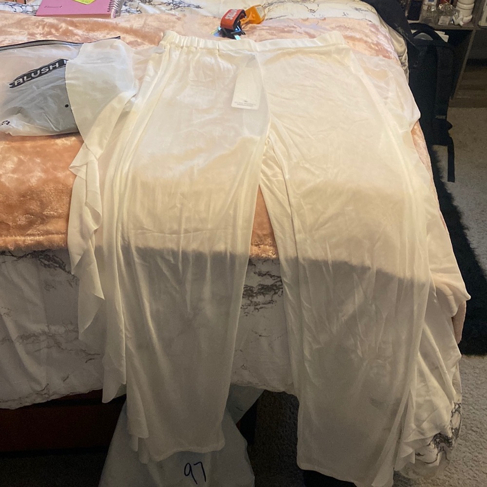 White Swimwear Bottom Cover Ups